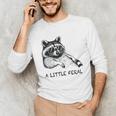 Raccoon With Moon Unisex Long Sleeve Tee | Trash Panda Design