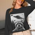 Alien UFO Raccoon Unisex Long Sleeve T-Shirt