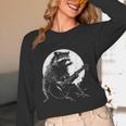 Raccoon Guitarist Moon Meme Unisex Long Sleeve T-Shirt