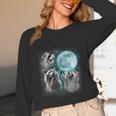 Raccoon Howling Moon Unisex Long Sleeve T-Shirt – Quirky Wildlife Design