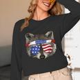 Raccoon USA Long Sleeve Tee - Patriotic July 4th Unisex Trash Panda