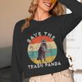 Save the Trash Panda Raccoon Long Sleeve | Retro Sunset Unisex Tee