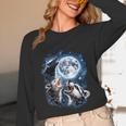 Three Opossum Raccoon Skunk Moon Howling Animal Meme Unisex Long Sleeve T-Shirt