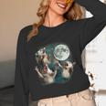Three Possum Moon Cursed Meme Unisex Long Sleeve T-Shirt - Quirky Art