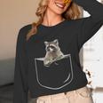 Unisex Raccoon In Pocket Long Sleeve T-Shirt - Fun & Casual