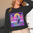 Vaporwave Raccoon Synthwave Unisex Long Sleeve Tee | Retro Vibes