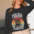 Vintage Retro Save The Trash Pandas Raccoon Unisex Long Sleeve T-Shirt