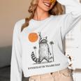 Retro 90s Raccoon Unisex Long Sleeve T-Shirt - Quirky Sunset Design