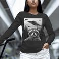 Alien UFO Raccoon Unisex Long Sleeve T-Shirt