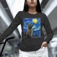 Raccoon Starry Night Van Gogh Unisex Long Sleeve Tee for Art Lovers