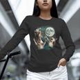 Three Possum Moon Cursed Meme Unisex Long Sleeve T-Shirt - Quirky Art