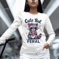 Funny Raccoon Long Sleeve T-Shirt for Women - Cute But Feral Vibe