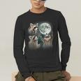 Raccoon Howling at Moon Men's Long Sleeve T-Shirt | Quirky Gift