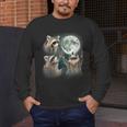 Raccoon Howling at Moon Men's Long Sleeve T-Shirt | Quirky Gift