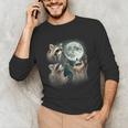 Raccoon Howling at Moon Men's Long Sleeve T-Shirt | Quirky Gift