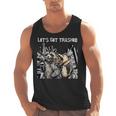 Let's Get Trashed Men’s Tank Top | Fun Raccoon & Opossum Beer Design