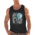 Men's Tank Top - Raccoons Howling at the Moon - Quirky Novelty Design
