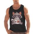 Raccoon Cookie Lover Men's Small Tank Top - Playful Animal Fun