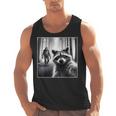 Scared Raccoon & Bigfoot Selfie – Men’s Tank Top | Fun Visuals