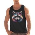 Watercolor Raccoon Tank Top - Classic Small Collarless Design