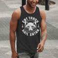 Gothic Raccoon Tank Top - Quirky Men’s Graphic Apparel