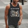 Let's Get Trashed Men’s Tank Top | Fun Raccoon & Opossum Beer Design