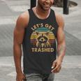 Raccoon Lovers Adorable Animal Let's Get Trashed Small Men Tank Top
