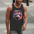 Retro Raccoon Music Tank Top | Vibrant Unisex Short Sleeve