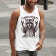 Raccoon Unhinged And Feral Retro Raccoon Feral Summer Men Tank Top