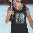 Men's Tank Top - Raccoons Howling at the Moon - Quirky Novelty Design