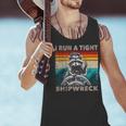 Raccoon Captain Tank Top - Fun Nautical Vintage Style