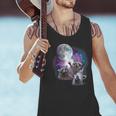 Raccoon Moonlight Men’s Tank Top - Fun Unisex Wildlife Design