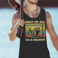 Retro Angry Raccoon Tank Top for Men – Humorous Animal Delight