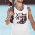 Raccoon Coffee Lover Unisex Tank Top - Vintage Cute Design