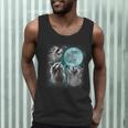 Men's Tank Top - Raccoons Howling at the Moon - Quirky Novelty Design