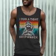 Raccoon Captain Tank Top - Fun Nautical Vintage Style