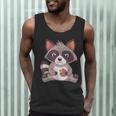 Raccoon Cookie Lover Men's Small Tank Top - Playful Animal Fun