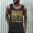 Retro First Of All I'm A Delight Angry Raccoon Animal Men Tank Top