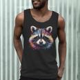 Watercolor Raccoon Tank Top - Classic Small Collarless Design