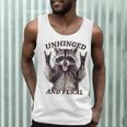 Raccoon Unhinged And Feral Retro Raccoon Feral Summer Men Tank Top
