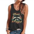 Live Fast Eat Trash Retro Trash Panda Raccoon Flowy Tank