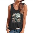 Raccoon 3 Racoons Howling At Moon Weird Cursed Flowy Tank
