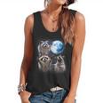 Raccoon Howling Moon Flowy Tank – Fun Animal Design