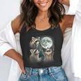 Raccoon 3 Racoons Howling At Moon Weird Cursed Flowy Tank
