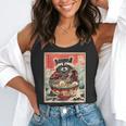 Raccoon Anime Ramen Lover Flowy Tank | Fun Unisex Japanese Tee