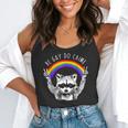 Raccoon Be Gay Do Crime Rainbow LGBTQ Pride Gay Racoon Flowy Tank