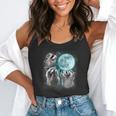 Raccoon Shirt 3 Racoons Howling At Moon Weird Cursed Flowy Tank