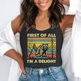 Retro First Of All I'm A Delight Angry Raccoon Animal Flowy Tank