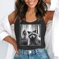 Scared Raccoon Selfie With Sasquatch Bigfoot Raccoon Flowy Tank
