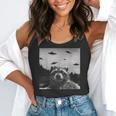 UFO Raccoon Flowy Tank Top - Fun Alien Theme for Casual Wear